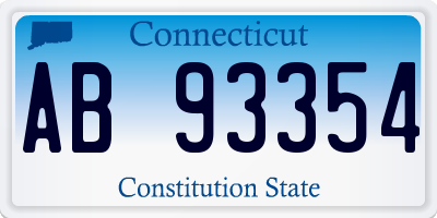 CT license plate AB93354