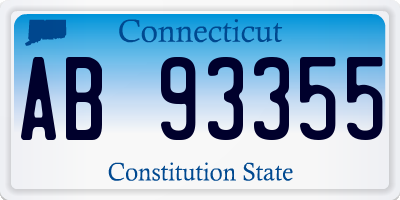 CT license plate AB93355