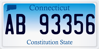 CT license plate AB93356