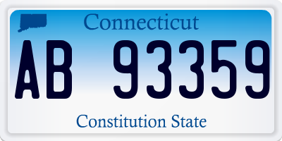 CT license plate AB93359