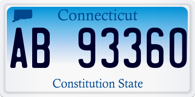 CT license plate AB93360