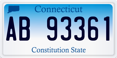 CT license plate AB93361