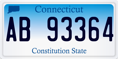 CT license plate AB93364