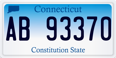 CT license plate AB93370