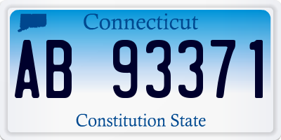 CT license plate AB93371