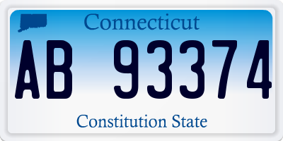 CT license plate AB93374