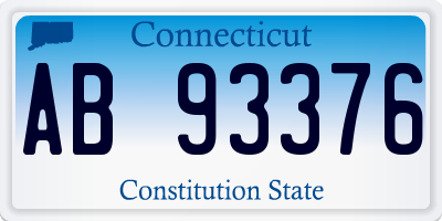 CT license plate AB93376