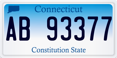 CT license plate AB93377