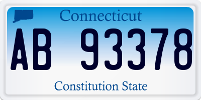 CT license plate AB93378