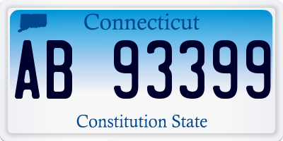 CT license plate AB93399