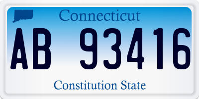 CT license plate AB93416