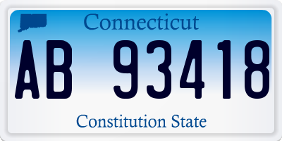 CT license plate AB93418