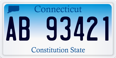 CT license plate AB93421