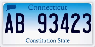 CT license plate AB93423