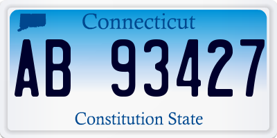 CT license plate AB93427