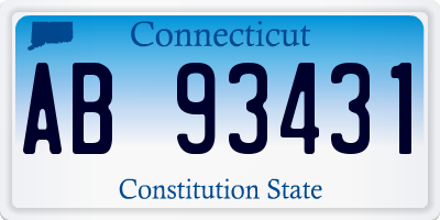 CT license plate AB93431