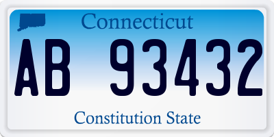 CT license plate AB93432