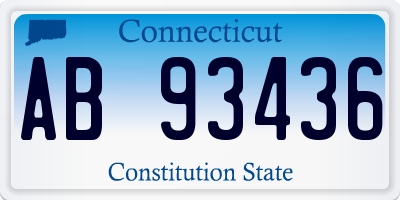 CT license plate AB93436