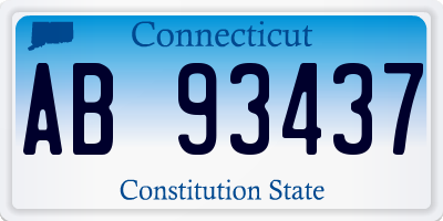 CT license plate AB93437