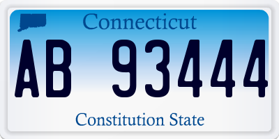 CT license plate AB93444