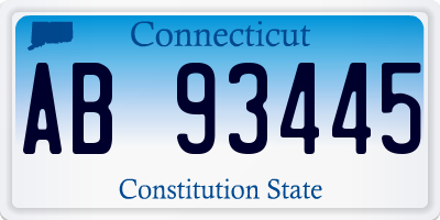 CT license plate AB93445