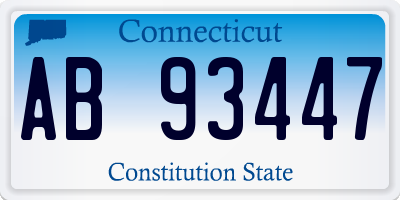 CT license plate AB93447