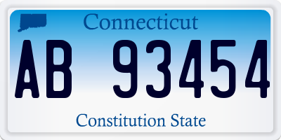 CT license plate AB93454