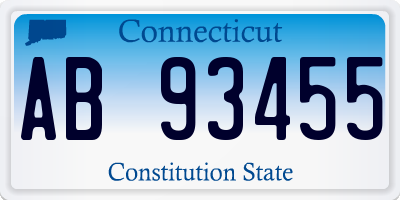 CT license plate AB93455