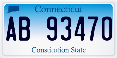 CT license plate AB93470