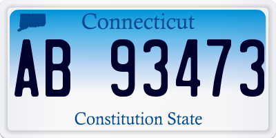 CT license plate AB93473