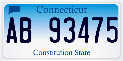 CT license plate AB93475