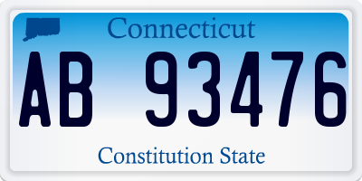 CT license plate AB93476