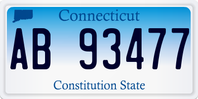 CT license plate AB93477