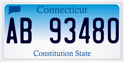 CT license plate AB93480