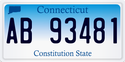 CT license plate AB93481