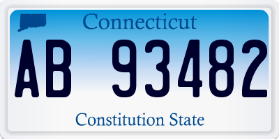 CT license plate AB93482