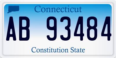 CT license plate AB93484