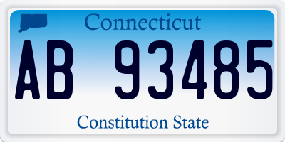 CT license plate AB93485