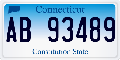 CT license plate AB93489