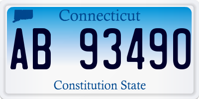 CT license plate AB93490