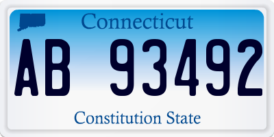 CT license plate AB93492