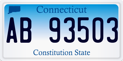 CT license plate AB93503