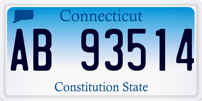 CT license plate AB93514