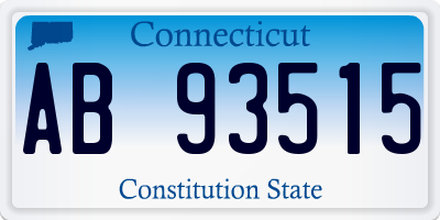 CT license plate AB93515