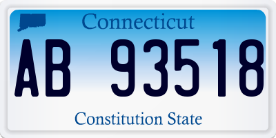 CT license plate AB93518