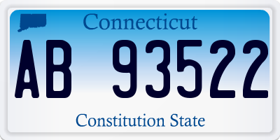 CT license plate AB93522