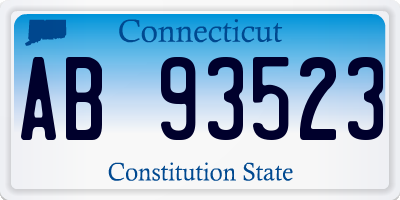 CT license plate AB93523