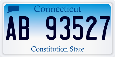 CT license plate AB93527