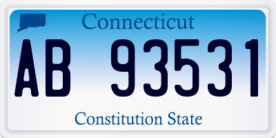 CT license plate AB93531