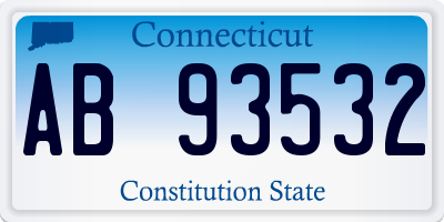 CT license plate AB93532
